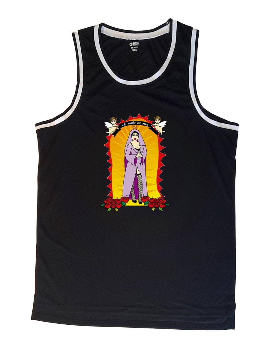 Camiseta basquet - Mi madre me mata - Negra