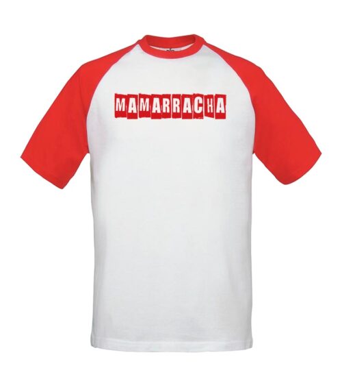 Camiseta beisbolera - Mamarracha - Blanca con mangas rojas