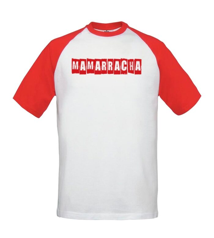 Camiseta beisbolera - Mamarracha - Blanca con mangas rojas