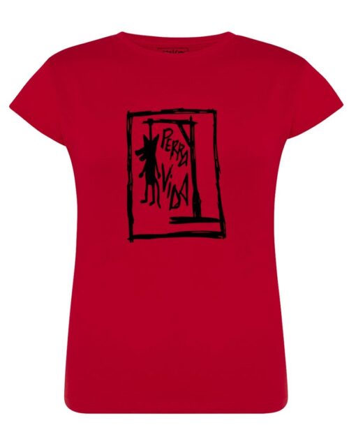 Camiseta manga corta entallada - Perra vida - Roja