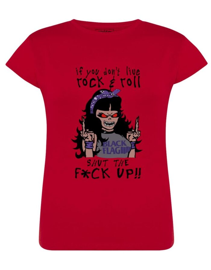 Camiseta manga corta entallada - Rockgirl - Roja