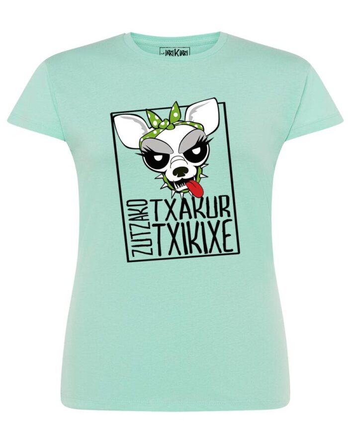 Camiseta manga corta entallada - Txakur txiki - Verde menta