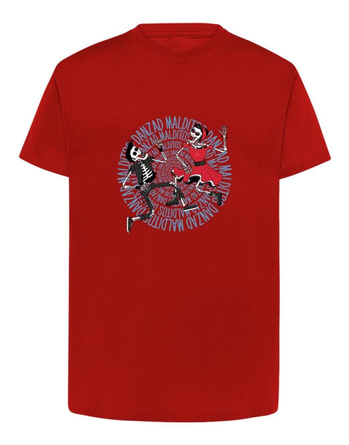 Camiseta manga corta recta - Danzad malditos - Roja