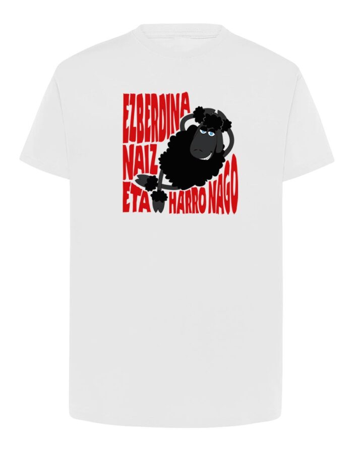Camiseta manga corta recta - Ezberdina naiz - Blanca