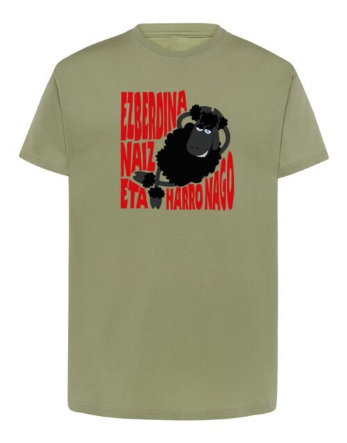 Camiseta manga corta recta - Ezberdina naiz - Verde Oliva Claro