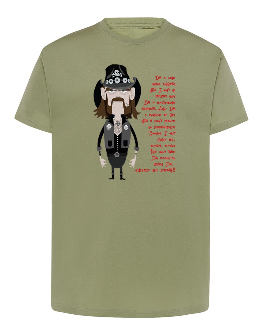 Camiseta manga corta recta - Old Lemmy - Verde Oliva Claro