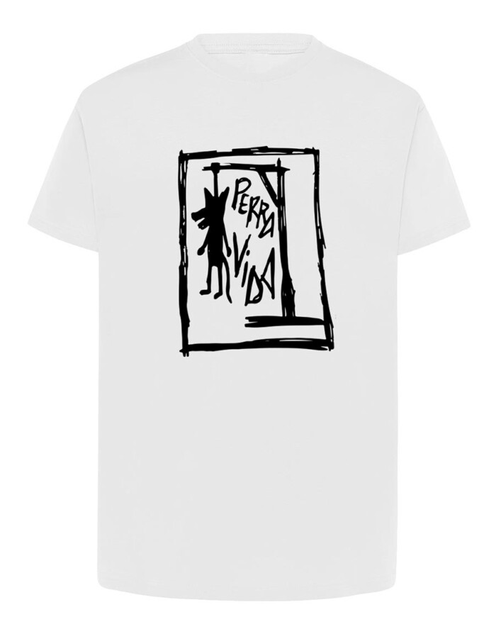Camiseta manga corta recta - Perra Vida - Blanco
