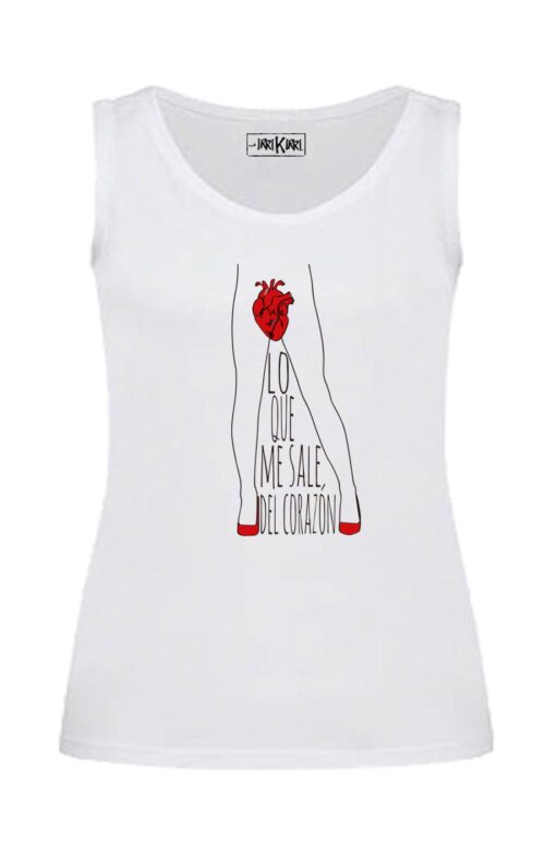 Camiseta sin mangas entallada - Lo que me sale - Blanca