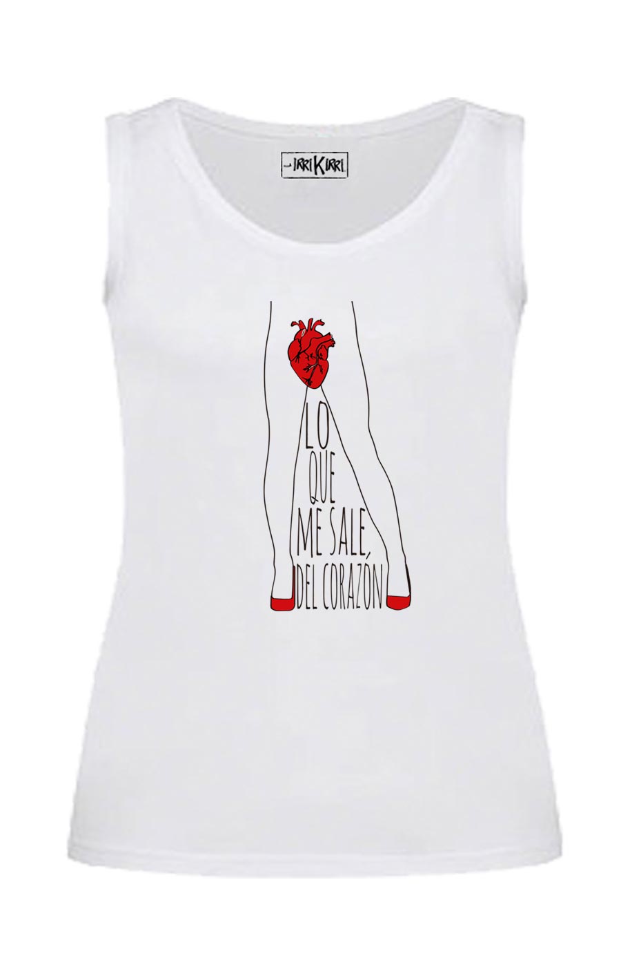 Camiseta sin mangas entallada - Lo que me sale - Blanca