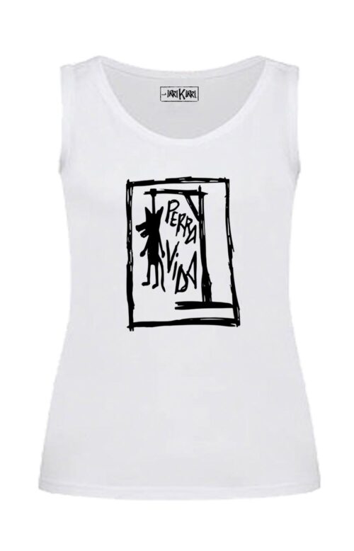 Camiseta sin mangas entallada - Perra Vida - Blanca