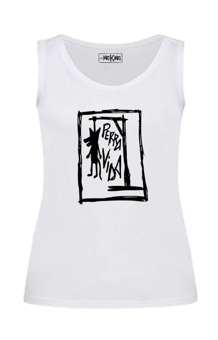 Camiseta sin mangas entallada - Perra Vida - Blanca
