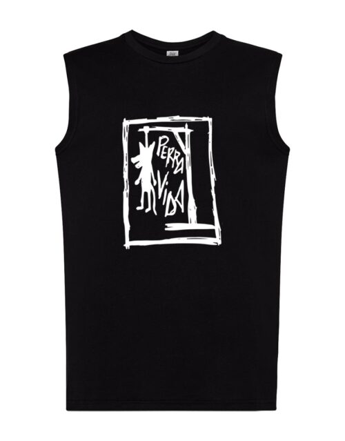 Camiseta sin mangas recta - Perra vida - Negra