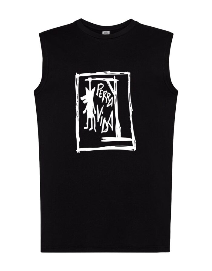 Camiseta sin mangas recta - Perra vida - Negra