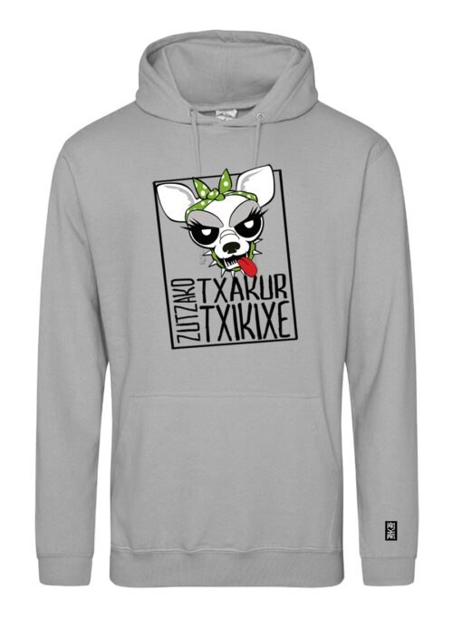 Sudadera con estampado delantero - Txakur Txiki - Gris