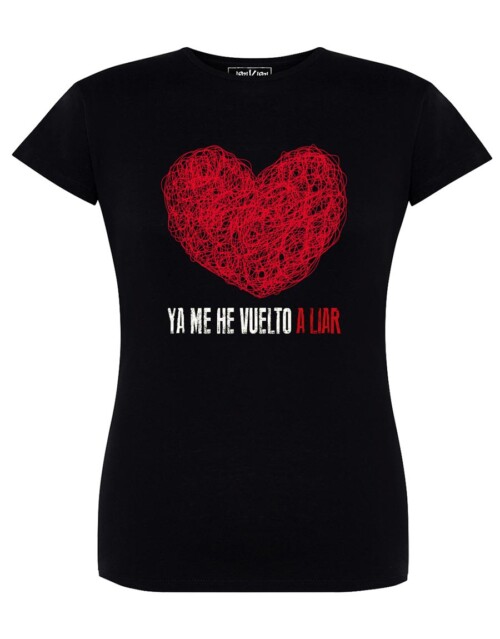 Camiseta manga corta recta - Lío - Negra