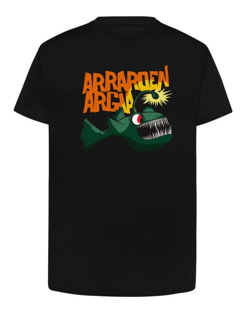 Camiseta manga corta recta - Arraroen Argia - Negra