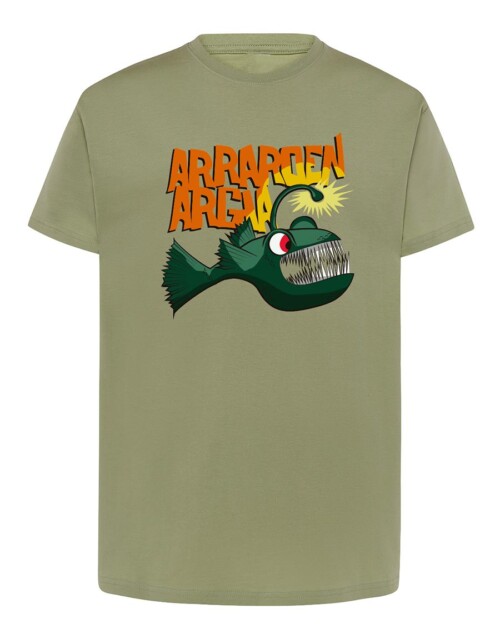 Camiseta manga corta recta - Arraroen Argia - Verde oliva claro