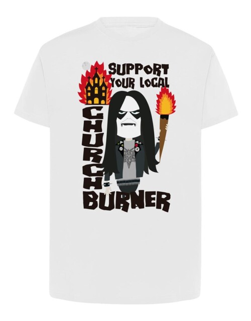 Camiseta manga corta recta - Church Burner - Blanca