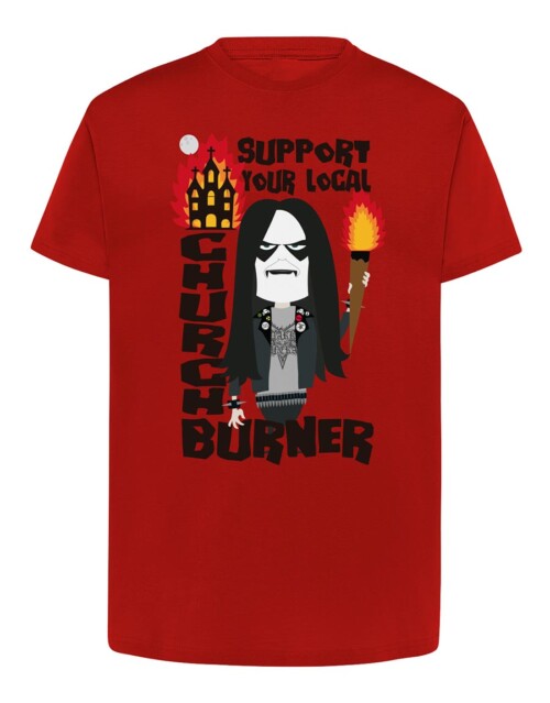 Camiseta manga corta recta - Church Burner - Roja