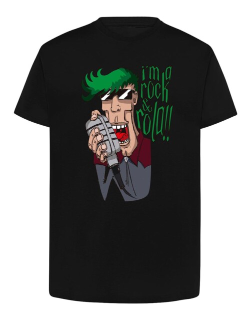Camiseta manga corta recta - Rocknrola - Negra
