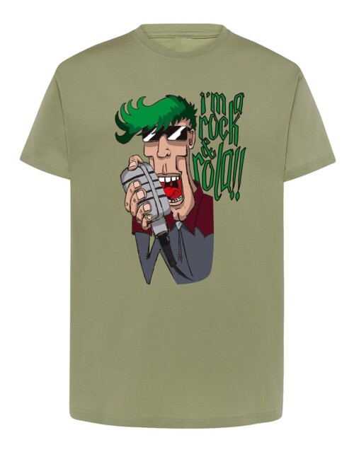 Camiseta manga corta recta - Rocknrola - Verde oliva claro