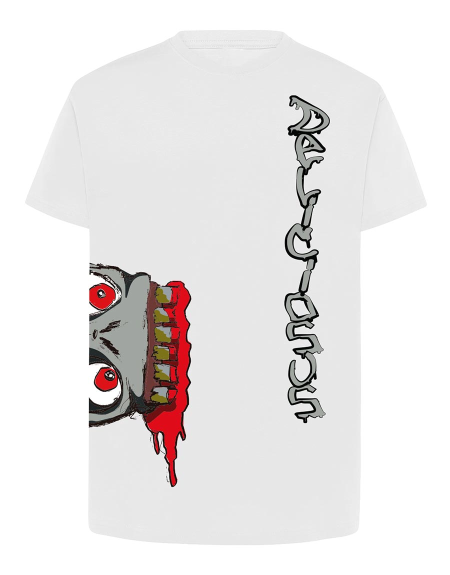 Camiseta manga corta recta - Zombie - Blanca