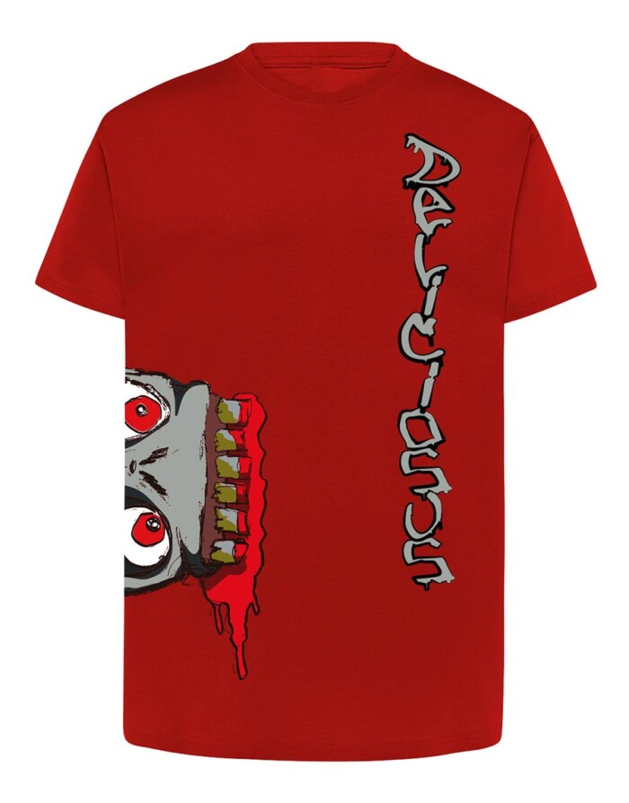 Camiseta manga corta recta - Zombie - Roja