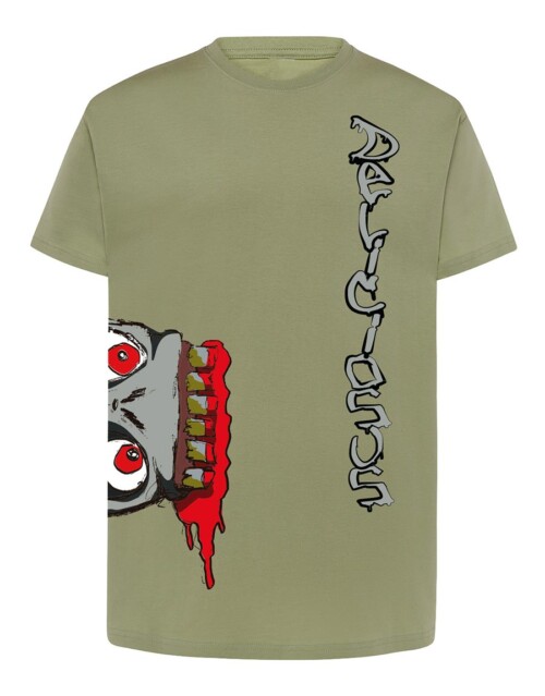 Camiseta manga corta recta - Zombie - Verde oliva claro