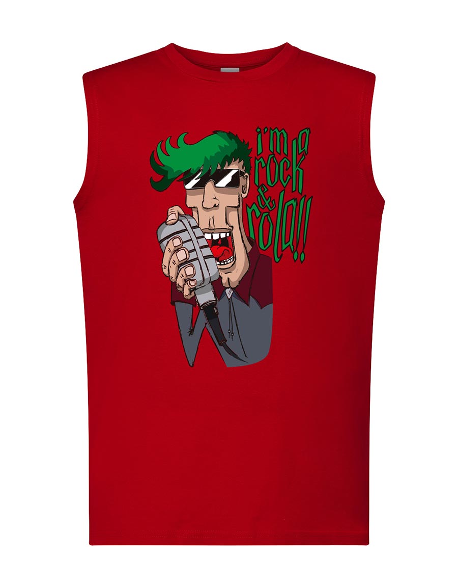 Camiseta sin mangas recta - Rocknrola - Roja