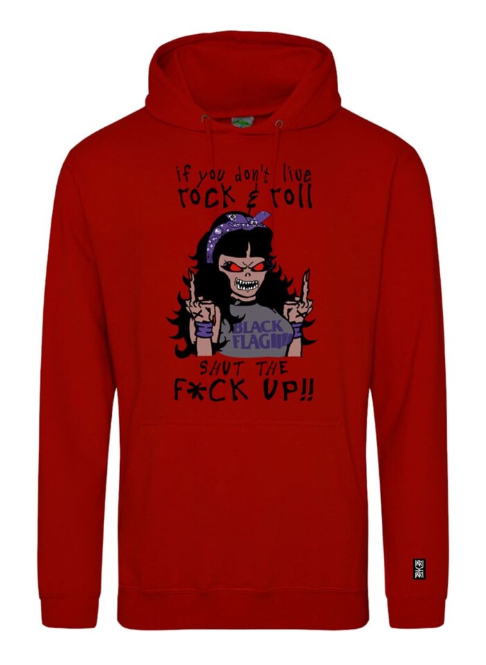 Sudadera con estampado delantero - Rockgirl - Rojo